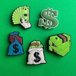 Money Crocs Shoe Charms Set of 5 - jibbitz Charms